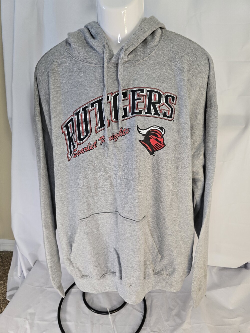 Rutgers Scarlet Knights Gray Pullover Hoodie Sweatshirt – Men's Size 2XL